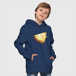 Толстовка оверсайз детская Пицца в стиле стимпанк, цвет: тёмно-синий — фото 2