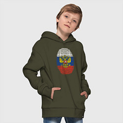 Толстовка оверсайз детская Россия - ДНК, цвет: хаки — фото 2