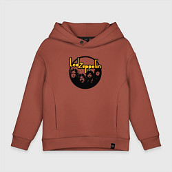 Толстовка оверсайз детская Led Zeppelin Лед Зеппелин, цвет: кирпичный