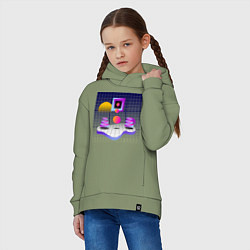 Толстовка оверсайз детская АБСТРАКЦИЯ ПРОСТРАНСТВА, цвет: авокадо — фото 2