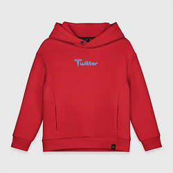 Толстовка оверсайз детская Твиттер и Тесла Илон Маск купил Твиттер, цвет: красный