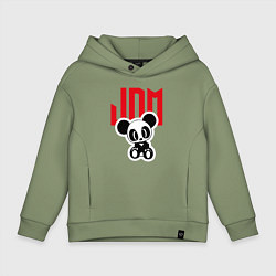 Толстовка оверсайз детская JDM Panda Japan, цвет: авокадо