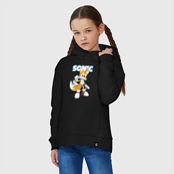 Толстовка оверсайз детская Майлз Тейлз Прауэр Sonic Видеоигра, цвет: черный — фото 2