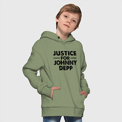 Толстовка оверсайз детская Справедливость для Джонни Деппа, цвет: авокадо — фото 2