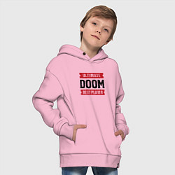 Толстовка оверсайз детская Doom Ultimate, цвет: светло-розовый — фото 2