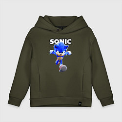 Толстовка оверсайз детская Sonic the Hedgehog 2022, цвет: хаки