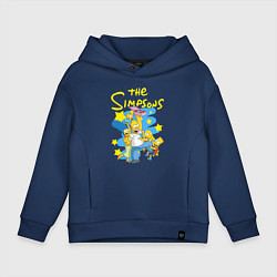 Толстовка оверсайз детская The SimpsonsСемейка Симпсонов, цвет: тёмно-синий