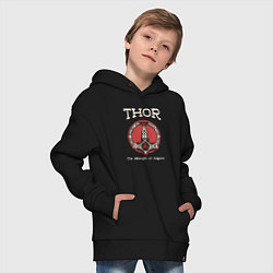 Толстовка оверсайз детская Thor strenght of Asgard, цвет: черный — фото 2