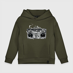 Толстовка оверсайз детская Wu-Tang Boombox, цвет: хаки