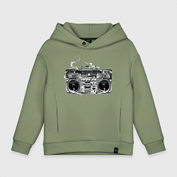 Толстовка оверсайз детская Wu-Tang Boombox, цвет: авокадо