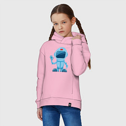 Толстовка оверсайз детская Blue Spaceman, цвет: светло-розовый — фото 2