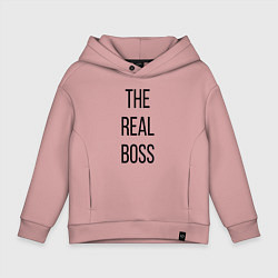 Толстовка оверсайз детская The real boss!, цвет: пыльно-розовый