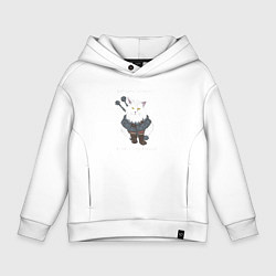 Толстовка оверсайз детская Песня о Котьмаке лицо, цвет: белый