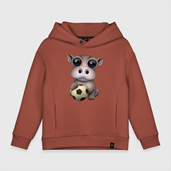 Детское худи оверсайз Футбол - Бегемот