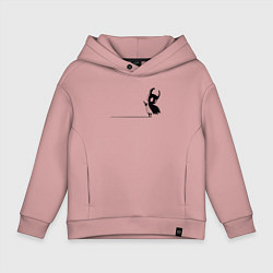 Толстовка оверсайз детская Hollow Knight на краю, цвет: пыльно-розовый