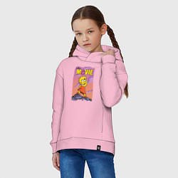 Толстовка оверсайз детская Lisa Simpson смотрит в даль - movie, цвет: светло-розовый — фото 2