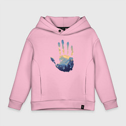 Толстовка оверсайз детская Отпечаток ладони Кратоса, цвет: светло-розовый