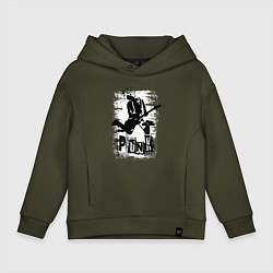 Толстовка оверсайз детская Punk jump, цвет: хаки