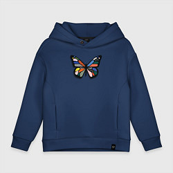 Толстовка оверсайз детская Графичная бабочка, цвет: тёмно-синий