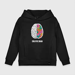 Толстовка оверсайз детская Creative Brain, цвет: черный