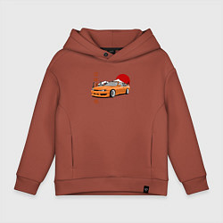 Толстовка оверсайз детская Silvia s14 JDM Retro Car, цвет: кирпичный