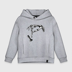 Толстовка оверсайз детская Рука с шахматами, цвет: меланж