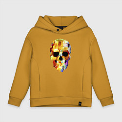 Толстовка оверсайз детская Color skull - sketch, цвет: горчичный