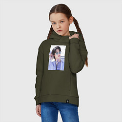 Толстовка оверсайз детская Мировой красавчик Джин, цвет: хаки — фото 2
