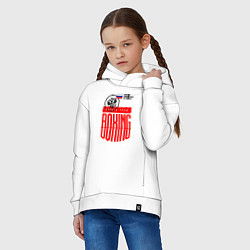 Толстовка оверсайз детская Boxing russia national team, цвет: белый — фото 2