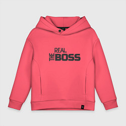 Толстовка оверсайз детская The real Boss, цвет: коралловый