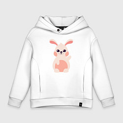 Толстовка оверсайз детская Pink Bunny, цвет: белый