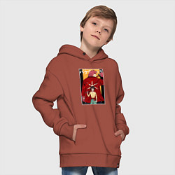 Толстовка оверсайз детская Kumatetsu and Ren art, цвет: кирпичный — фото 2