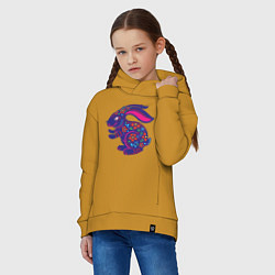 Толстовка оверсайз детская Violet Rabbit, цвет: горчичный — фото 2