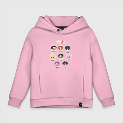 Толстовка оверсайз детская Stray Kids Chibi, цвет: светло-розовый