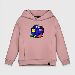Толстовка оверсайз детская Радужные друзья: все персонажи, цвет: пыльно-розовый