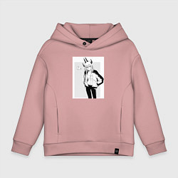 Толстовка оверсайз детская Человек-бензопила Пауэр, цвет: пыльно-розовый