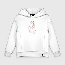 Толстовка оверсайз детская Cute white rabbit, цвет: белый