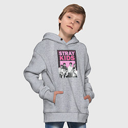Толстовка оверсайз детская Stray Kids boy band, цвет: меланж — фото 2