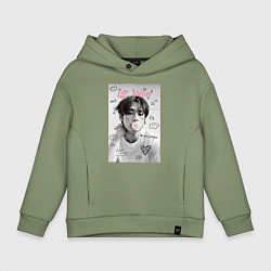 Толстовка оверсайз детская Lee Know Stray Kids, цвет: авокадо