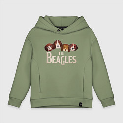 Толстовка оверсайз детская The Beagles, цвет: авокадо