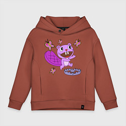 Толстовка оверсайз детская Toothy trap, цвет: кирпичный