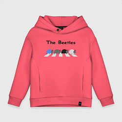 Толстовка оверсайз детская The Beetles, цвет: коралловый
