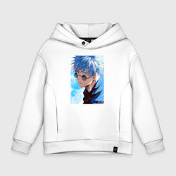 Толстовка оверсайз детская Сатору Годжо в очках - Jujutsu kaisen, цвет: белый