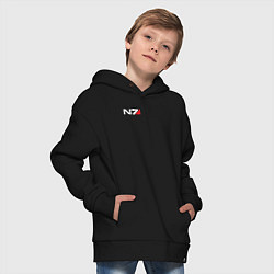 Толстовка оверсайз детская Логотип N7, цвет: черный — фото 2