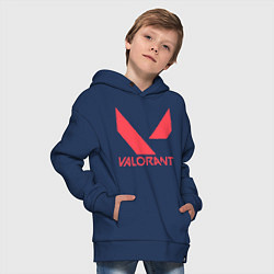 Толстовка оверсайз детская Valorant - logo, цвет: тёмно-синий — фото 2