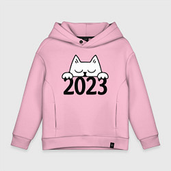 Толстовка оверсайз детская Cat 2023, цвет: светло-розовый