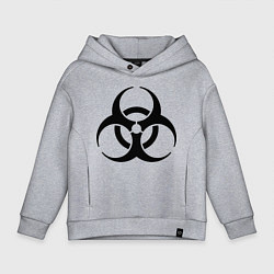 Толстовка оверсайз детская Biological hazard, цвет: меланж