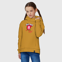 Толстовка оверсайз детская Граффити хип-хоп плеер с наушниками, цвет: горчичный — фото 2