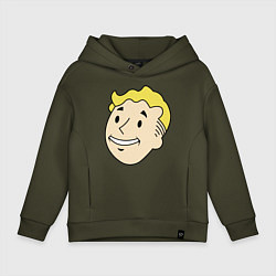 Толстовка оверсайз детская Vault boy head, цвет: хаки