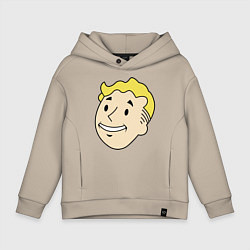 Толстовка оверсайз детская Vault boy head, цвет: миндальный